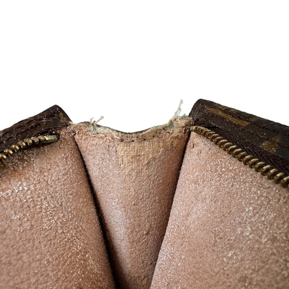 Authentic Louis Vuitton Brown Monogram Leather Toiletry Cosmetic Pouch Bag Case - Picture 12 of 13